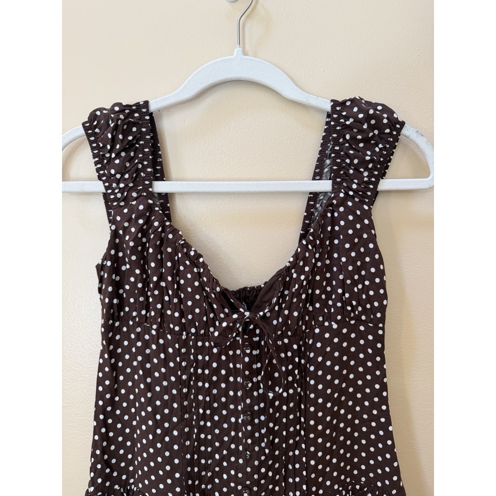 Wild Fable Women's Brown Polka Dots Cap Sleeve Mini A-Line Dress Size XXS NWT - Picture 2 of 9